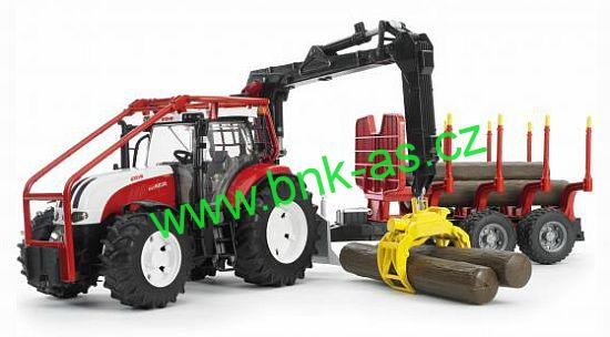 Bruder 03093 Steyr CVT 6230 Lesní traktor s přívěsem