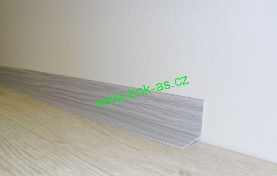 Bolta podlahová lišta 0074 šedé dřevo 30x30mm pvc 1m