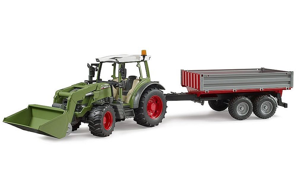 Bruder 02182 Traktor Fendt Vario 211 s čelním nakladačem a sklápěcím přívěsem