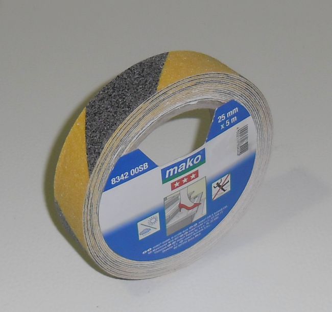 Protiskluzná lepící páska na schody š.25mm x 5m žlutočerná
