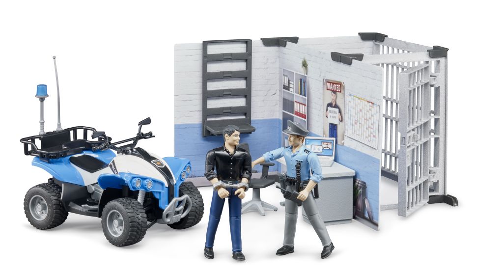 Bruder 62730 Policejní stanice, figurky a čtyřkolka